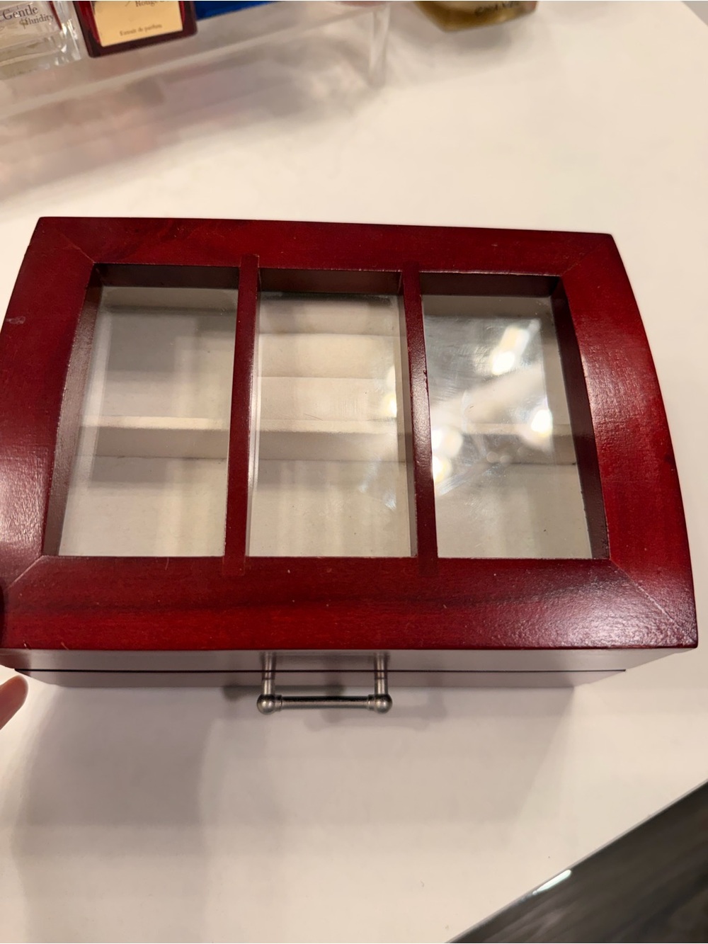 Wooden Watch and Accessory Box - Red - Picture 7 of 9